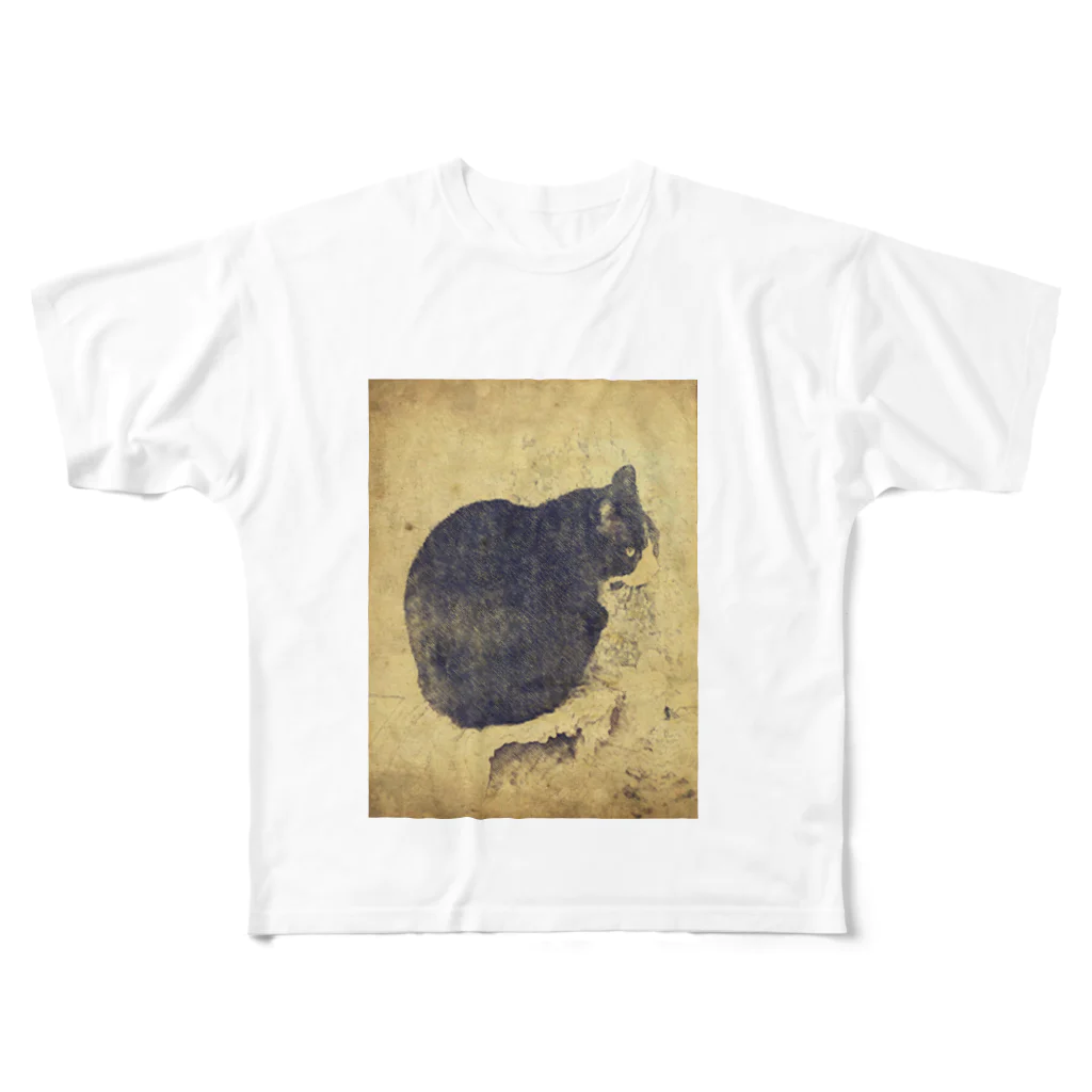 gwakのネコ フルグラフィックTシャツ