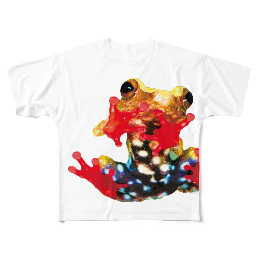 あるごんのブチハラクサガエルひっつき All-Over Print T-Shirt