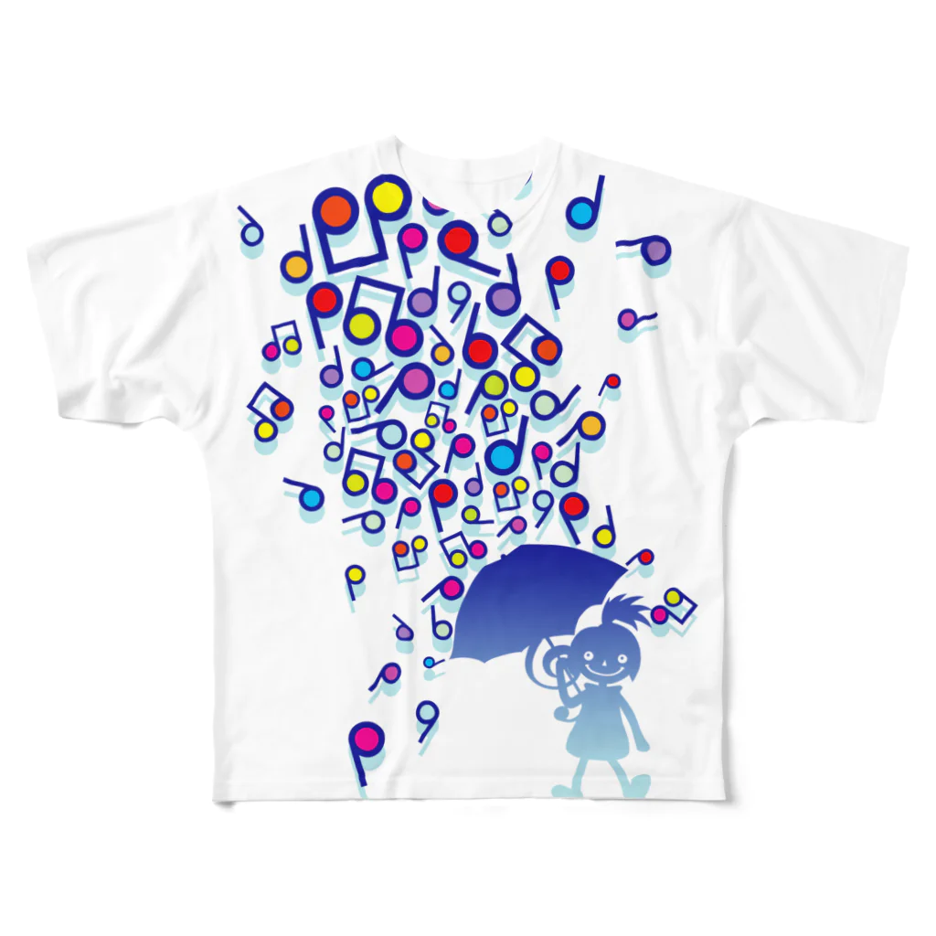 AURA_HYSTERICAのSingin' in the Rain フルグラフィックTシャツ