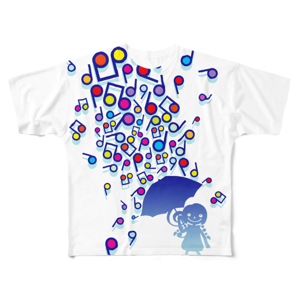 AURA_HYSTERICAのSingin' in the Rain フルグラフィックTシャツ