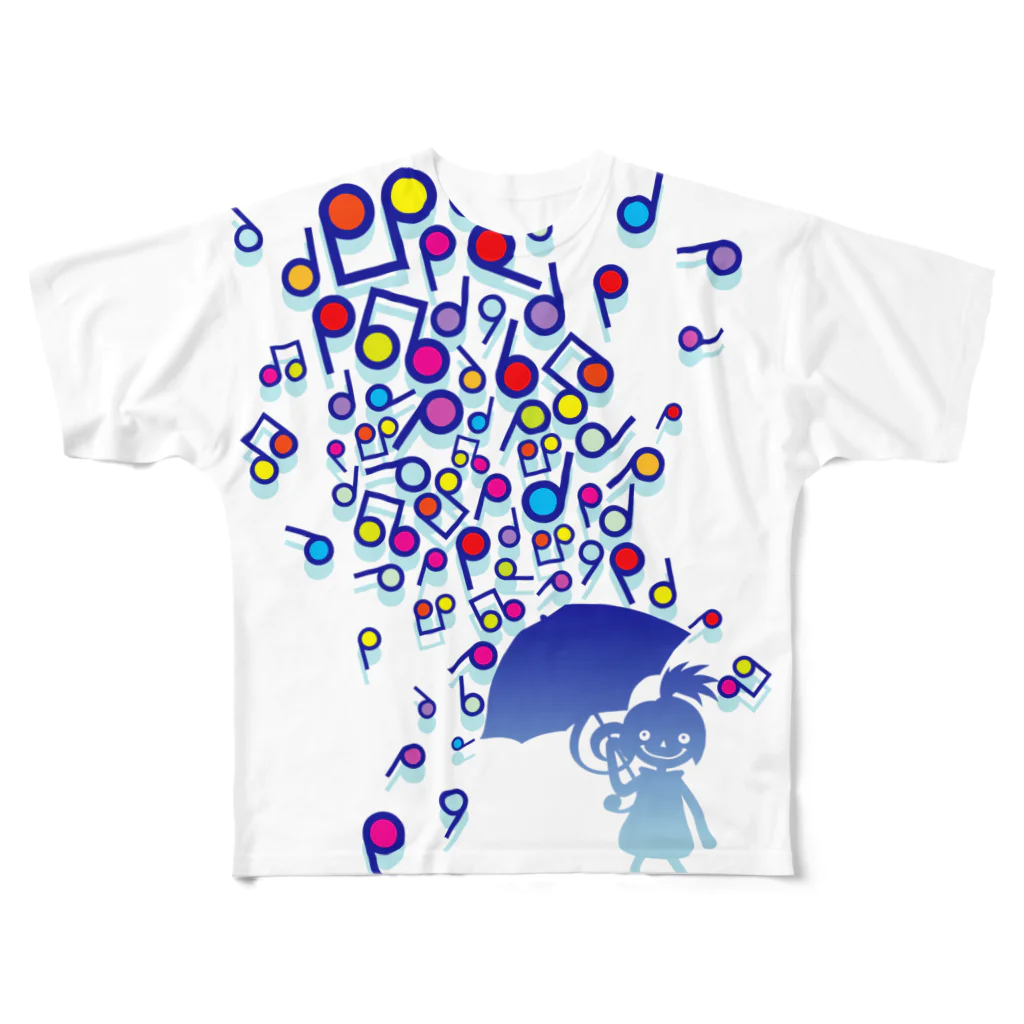 AURA_HYSTERICAのSingin' in the Rain フルグラフィックTシャツ