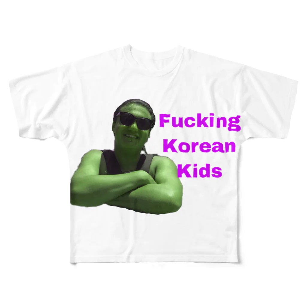 fxxkinKoreankidsのニキタイフン フルグラフィックTシャツ
