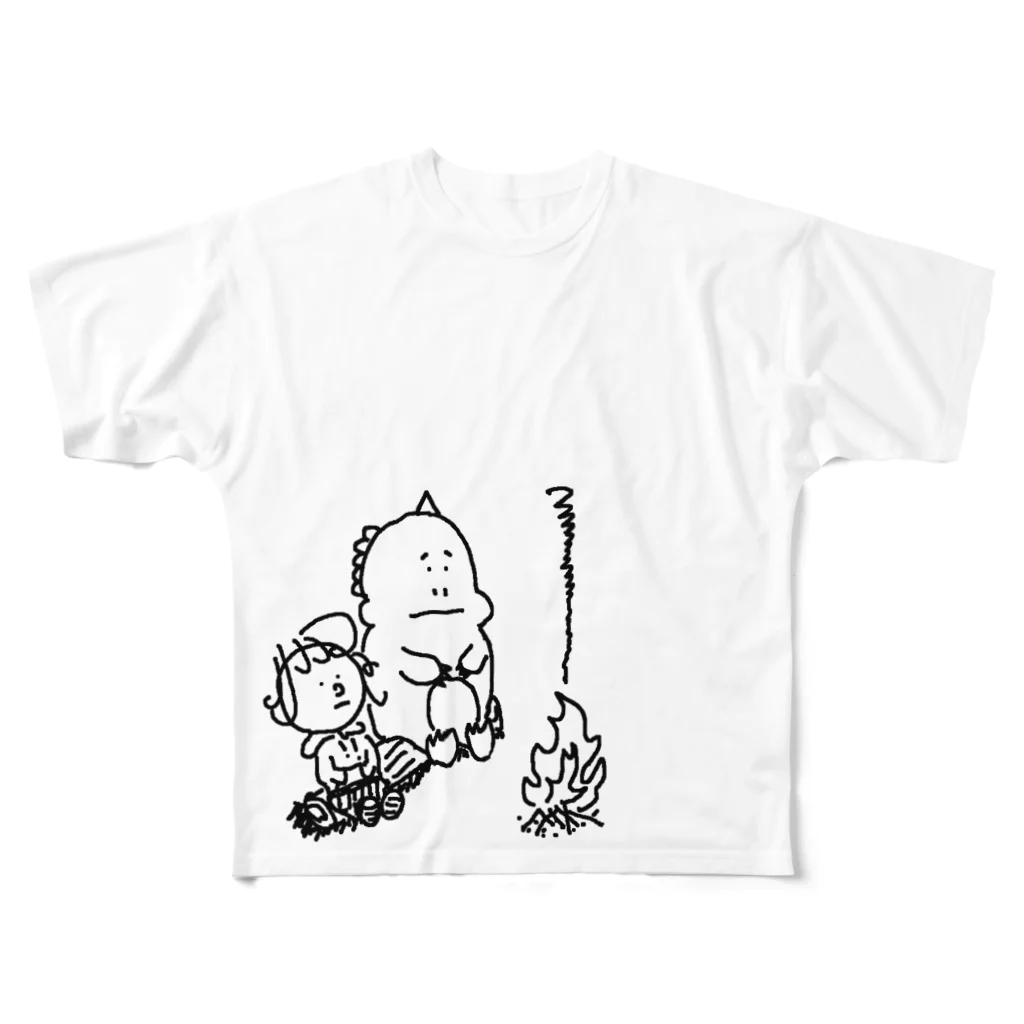 m0nchy3の焚火かいじゅう フルグラフィックTシャツ