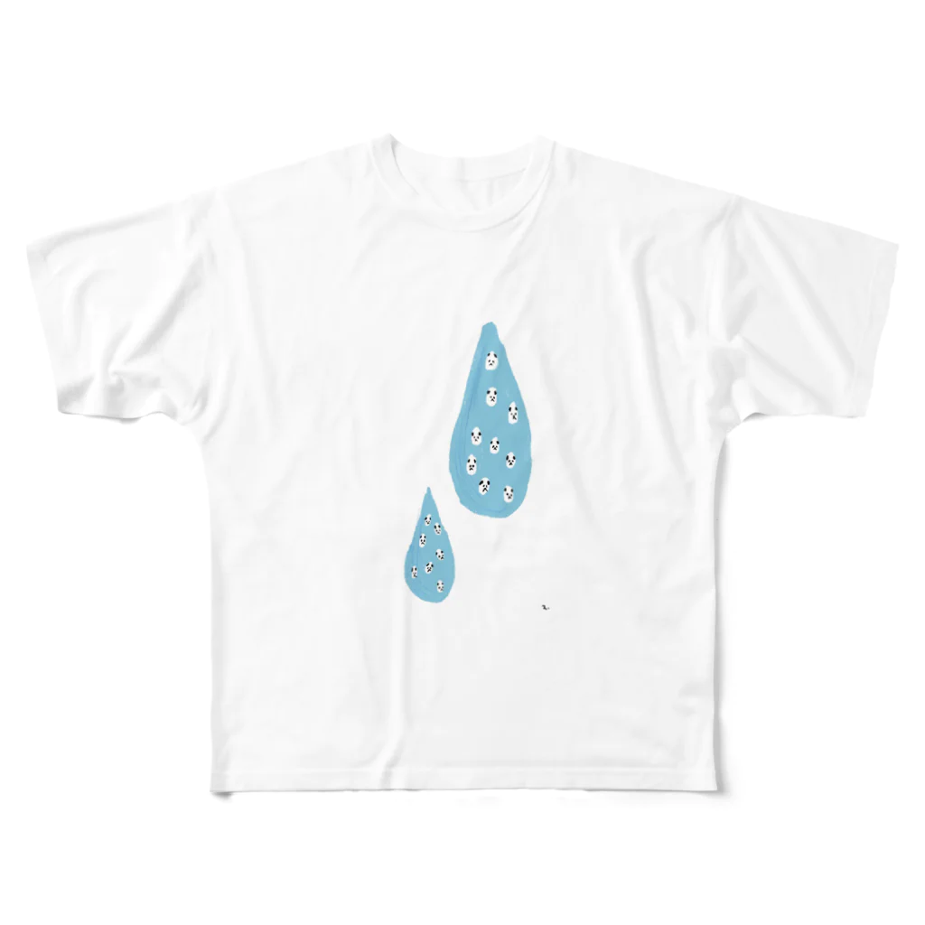 うにゃの水滴パンダ フルグラフィックTシャツ