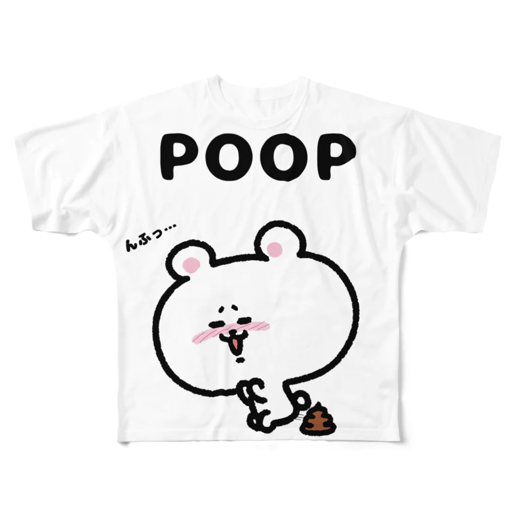 うさぎまるえkawaiishop のくまコロりん『ぷりっ』 All-Over Print T-Shirt