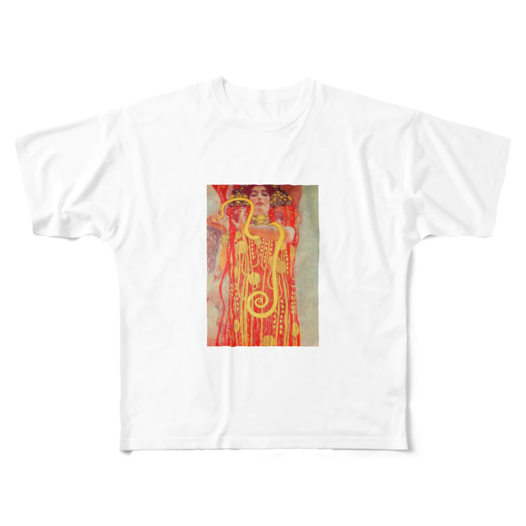 Art Baseのグスタフ・クリムト / 1907 /University of Vienna Ceiling Paintings (Medicine) / Gustav Klimt All-Over Print T-Shirt