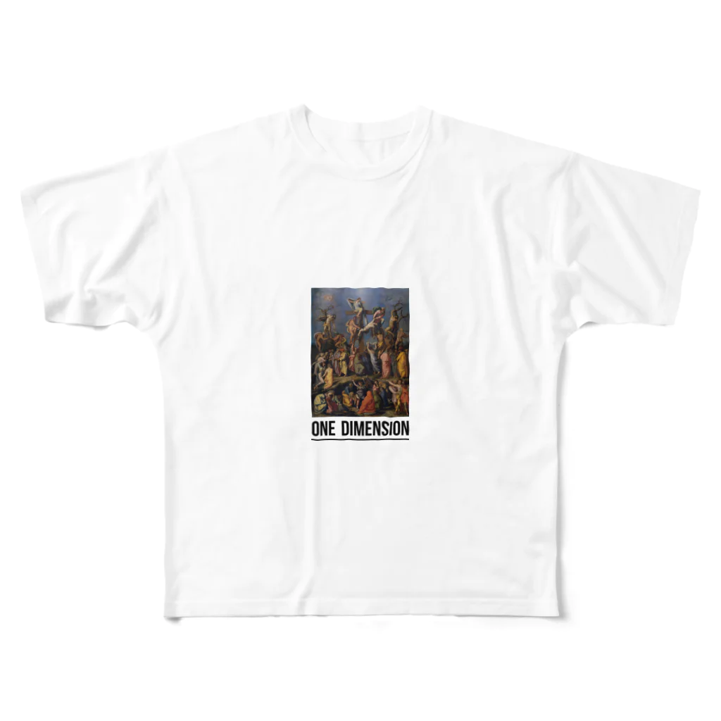 No Replyの絵画T（ONE DIMENSION） フルグラフィックTシャツ