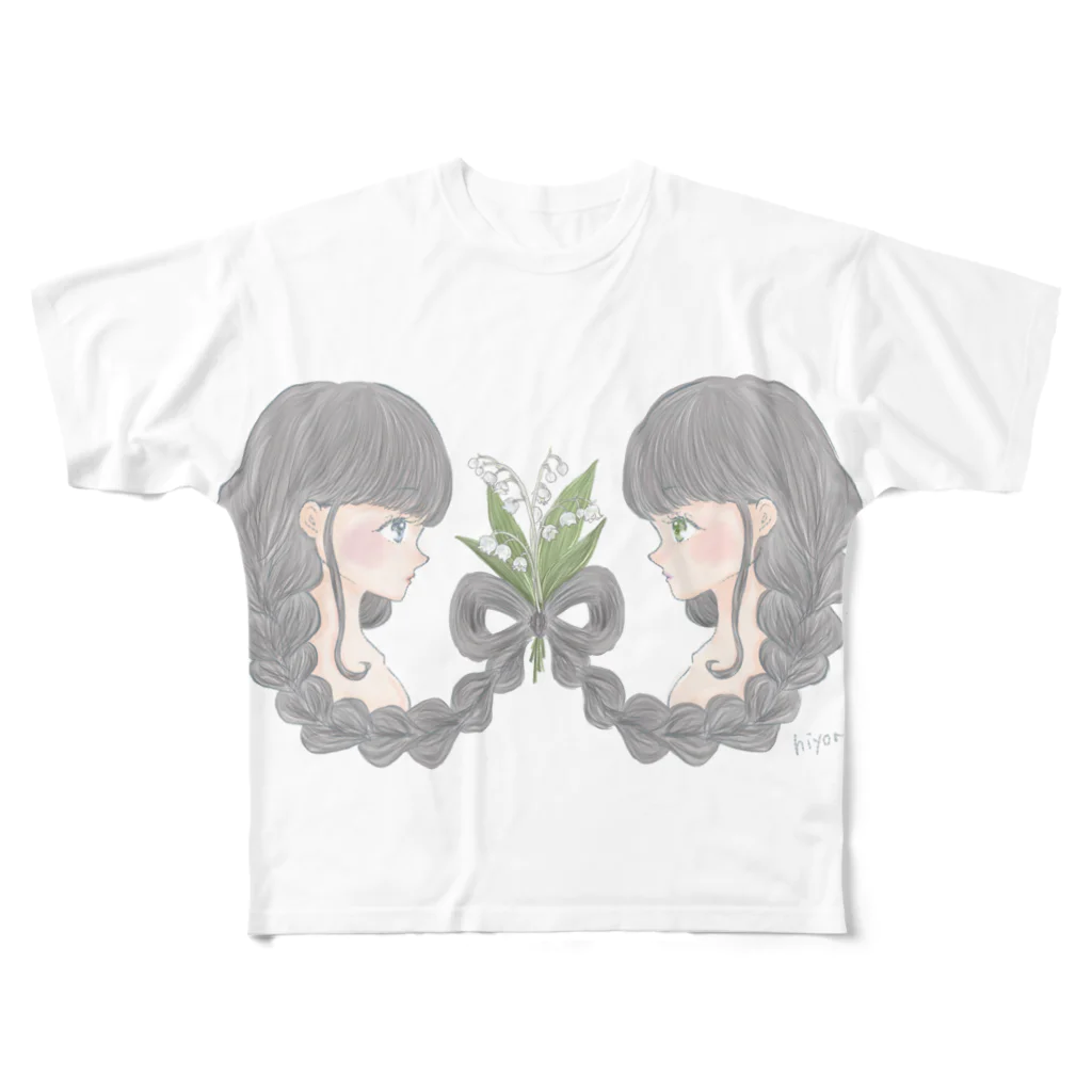 HIYORI works.の君影草 フルグラフィックTシャツ