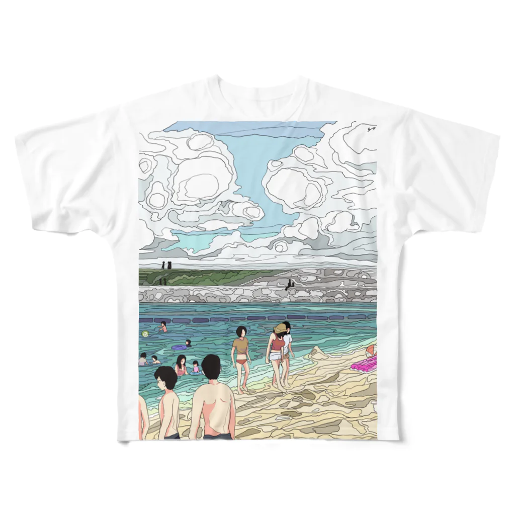 学生のトロピカルビーチ All-Over Print T-Shirt