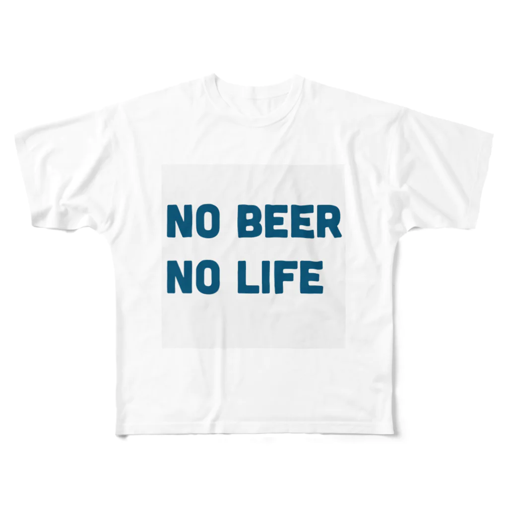 mustachesのNO BEER  NO LIFE All-Over Print T-Shirt