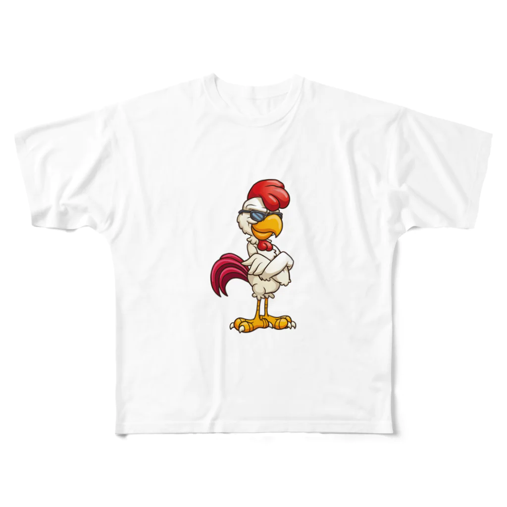 ussyのsunglasses chicken フルグラフィックTシャツ