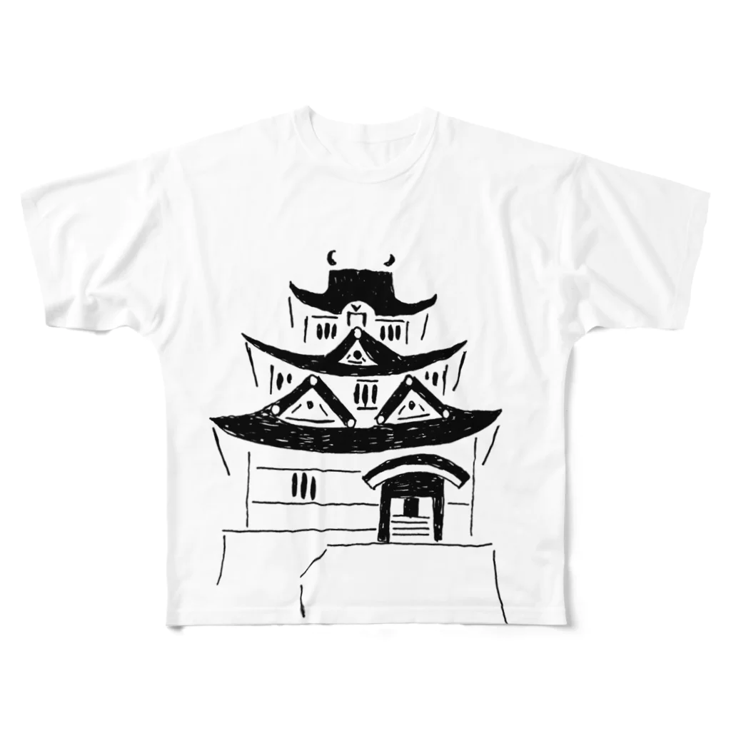 NIKORASU GOの歴史デザイン「お城」（Tシャツ・パーカー・グッズ・ETC） フルグラフィックTシャツ