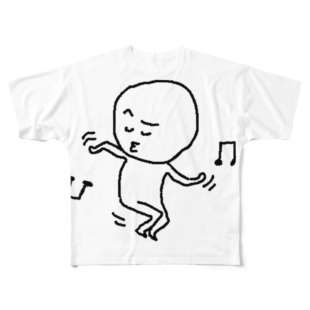 笹錦あきらの白くゆるい人　ダンシング All-Over Print T-Shirt