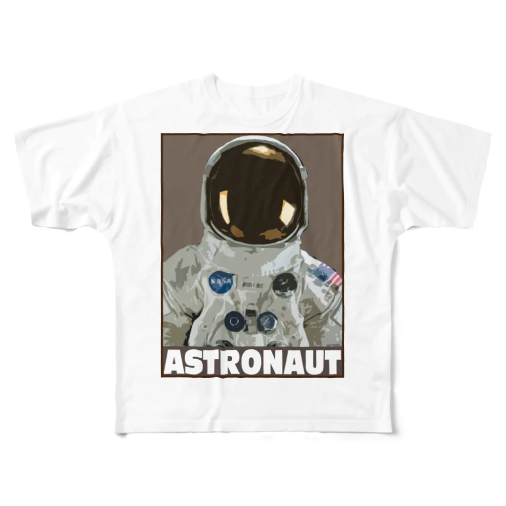 17999aの宇宙飛行士 フルグラフィックTシャツ