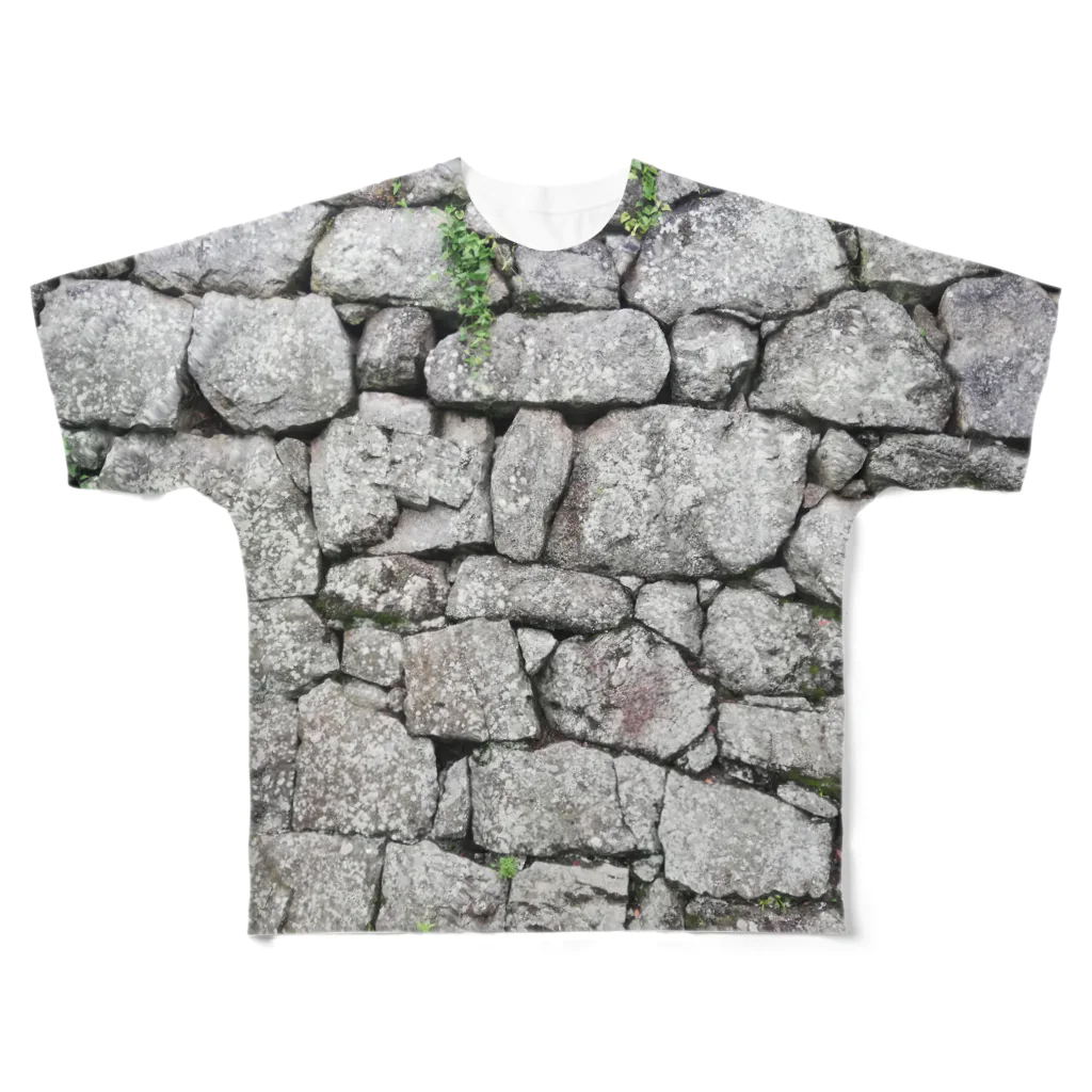 趣味の民藝の石垣 打込接　Stone wall in Uchikomi-hagi style  フルグラフィックTシャツ