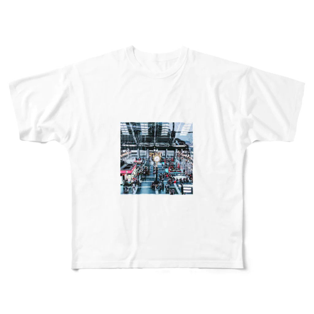 knc-0508の大阪駅構内マグ フルグラフィックTシャツ