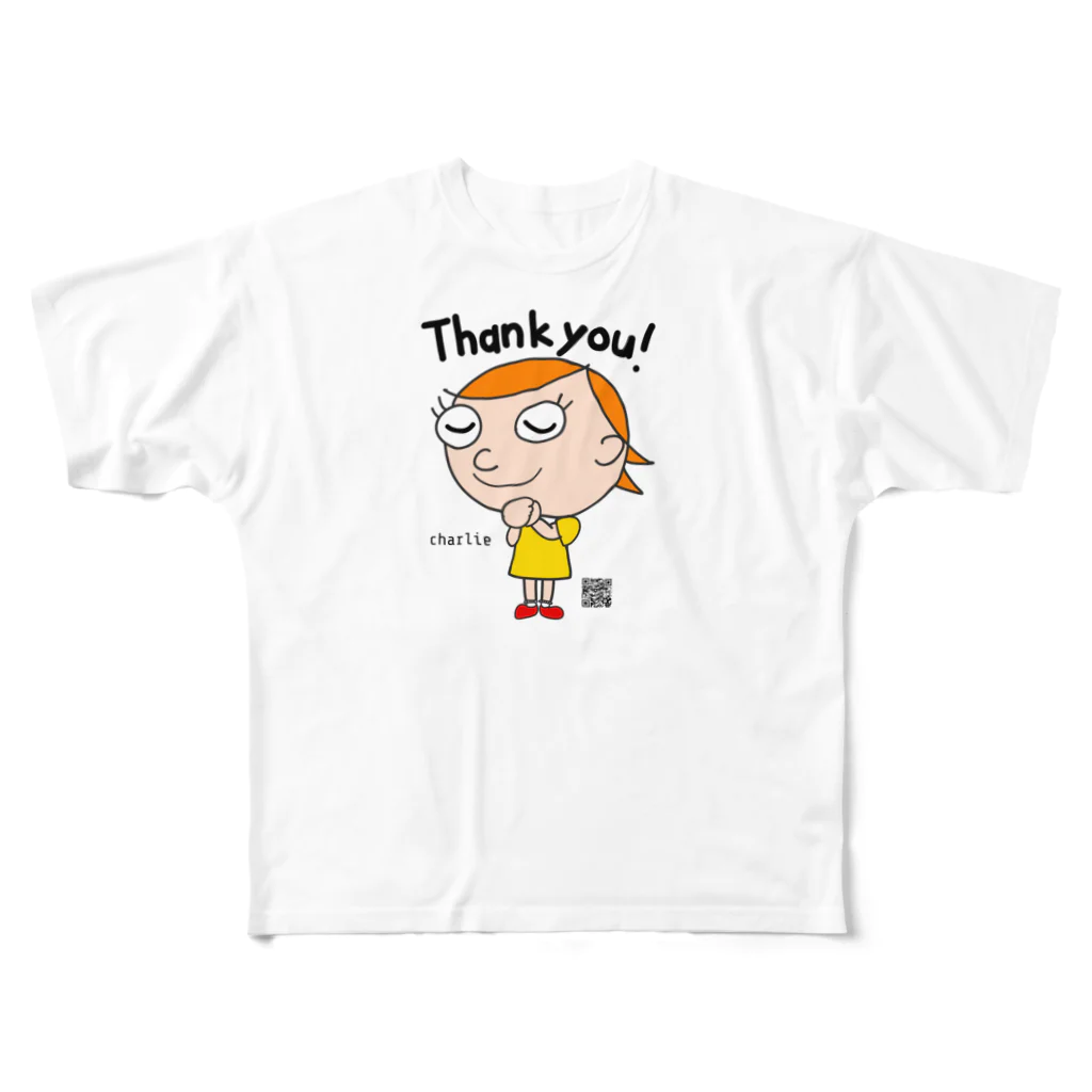 charlolのthankyou charlie  カラーver. フルグラフィックTシャツ