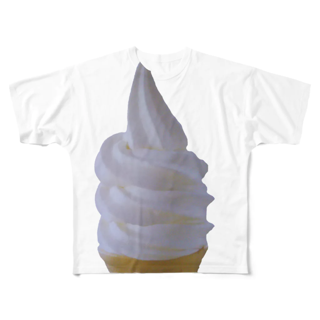 竹下キノの店のソフトクリーム フルグラフィックTシャツ