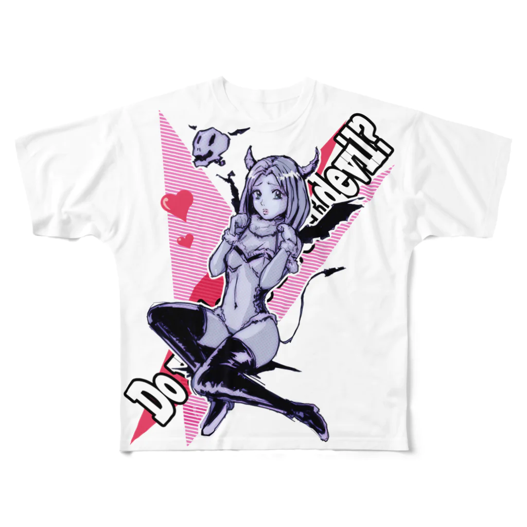 ANITEMP のSweet devil フルグラフィックTシャツ