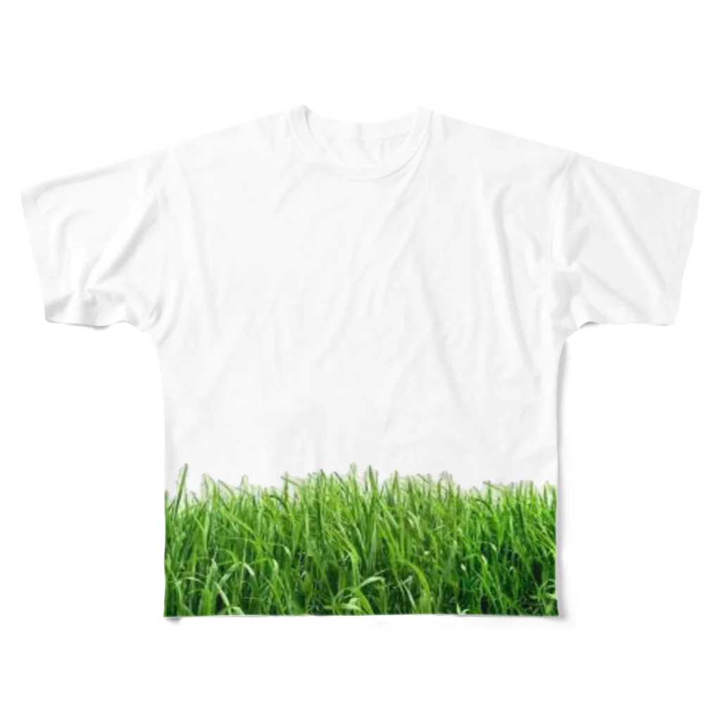 viofranme.のGREEEN GRASS GROUND STAMAC フルグラフィックTシャツ