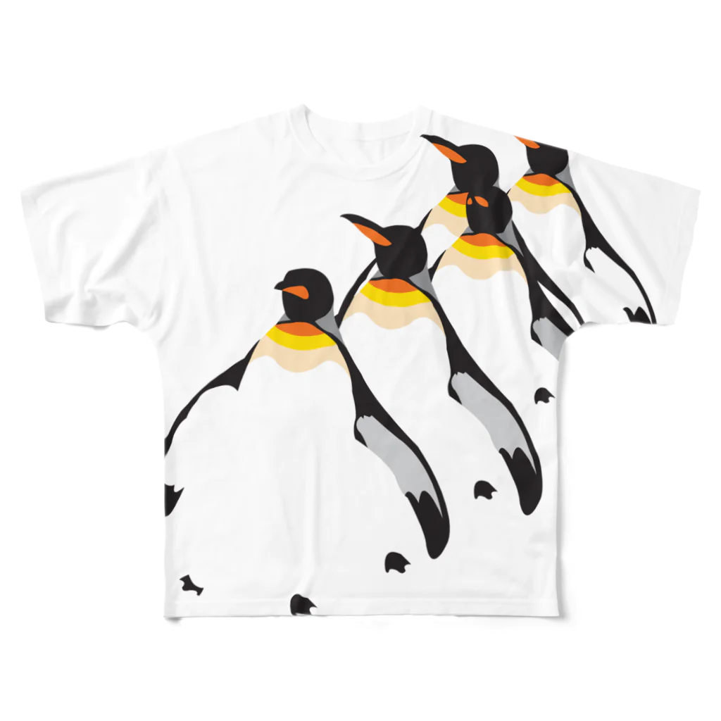 月が輝くこんな夜にのペンギン All-Over Print T-Shirt