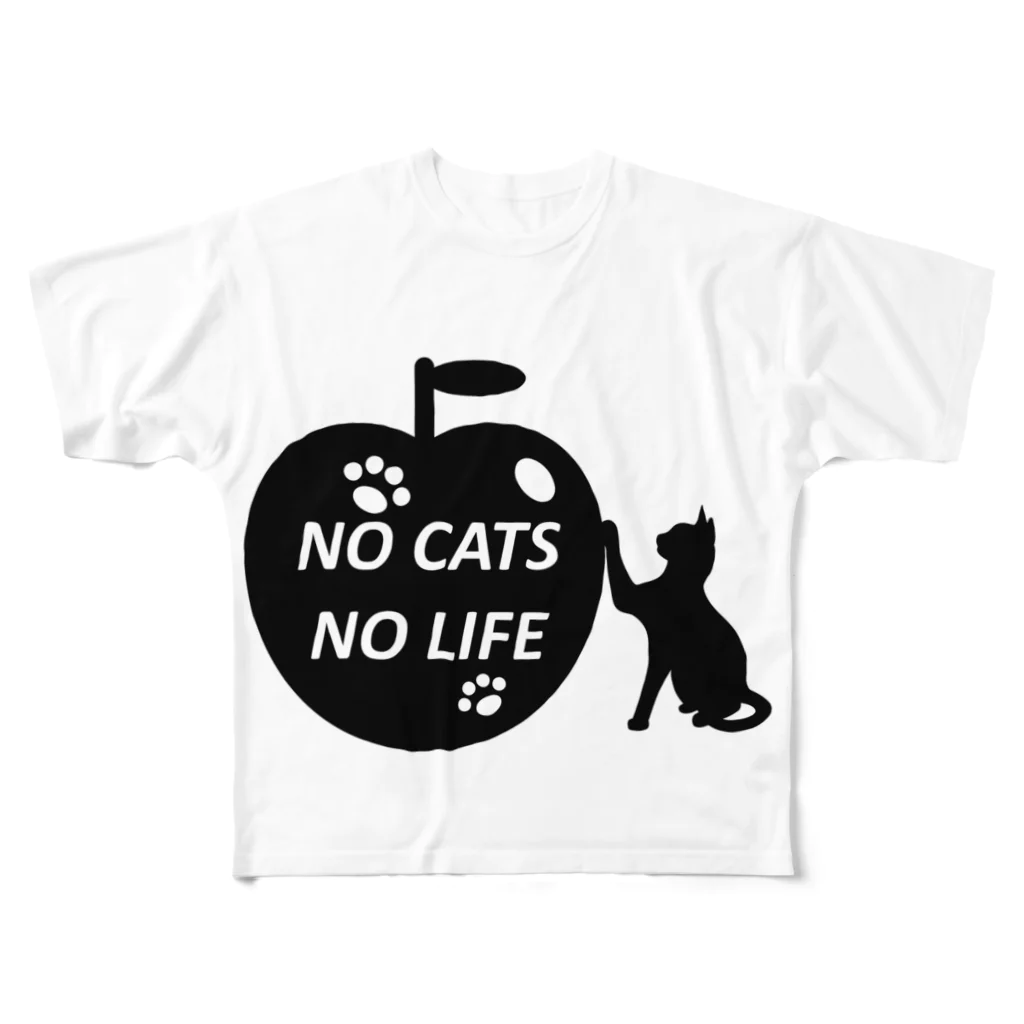 Nobuoの猫好きの猫好きによる猫好きのためのアイテム フルグラフィックTシャツ