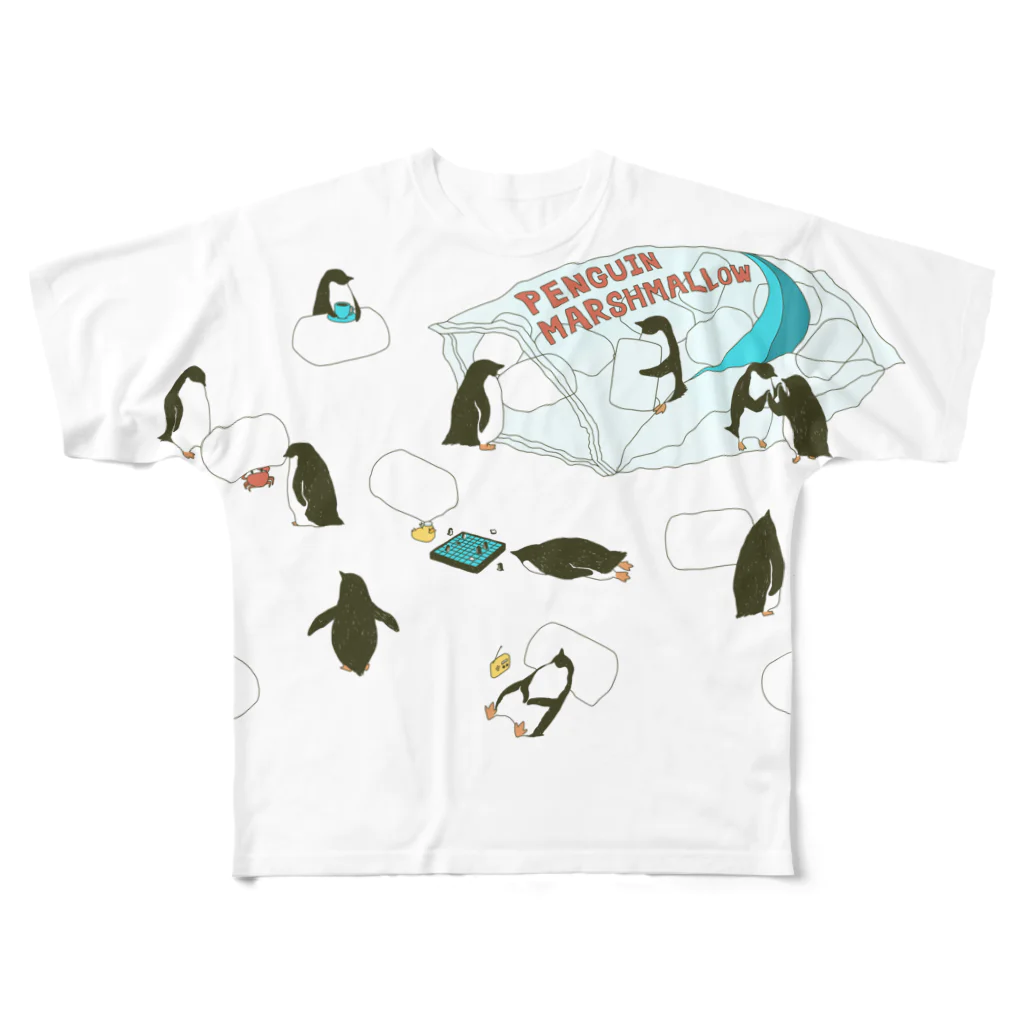 ムクのペンギン・マシュマロ All-Over Print T-Shirt