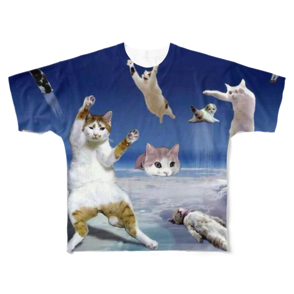 ぽるぽるのSPACE CAT  フルグラフィックTシャツ