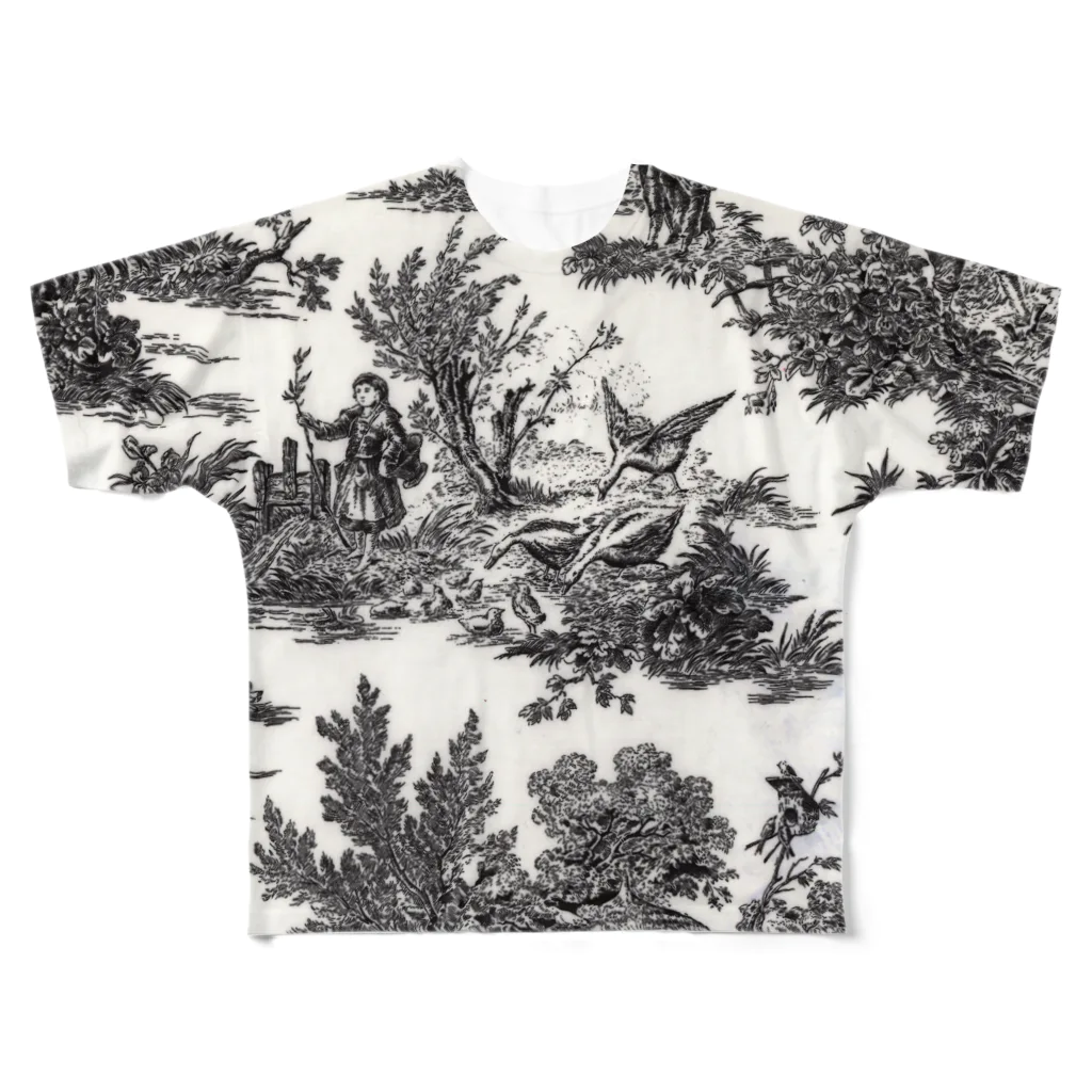 J. Jeffery Print Galleryのトワルドジュイ Toile de Jouy フルグラフィックTシャツ