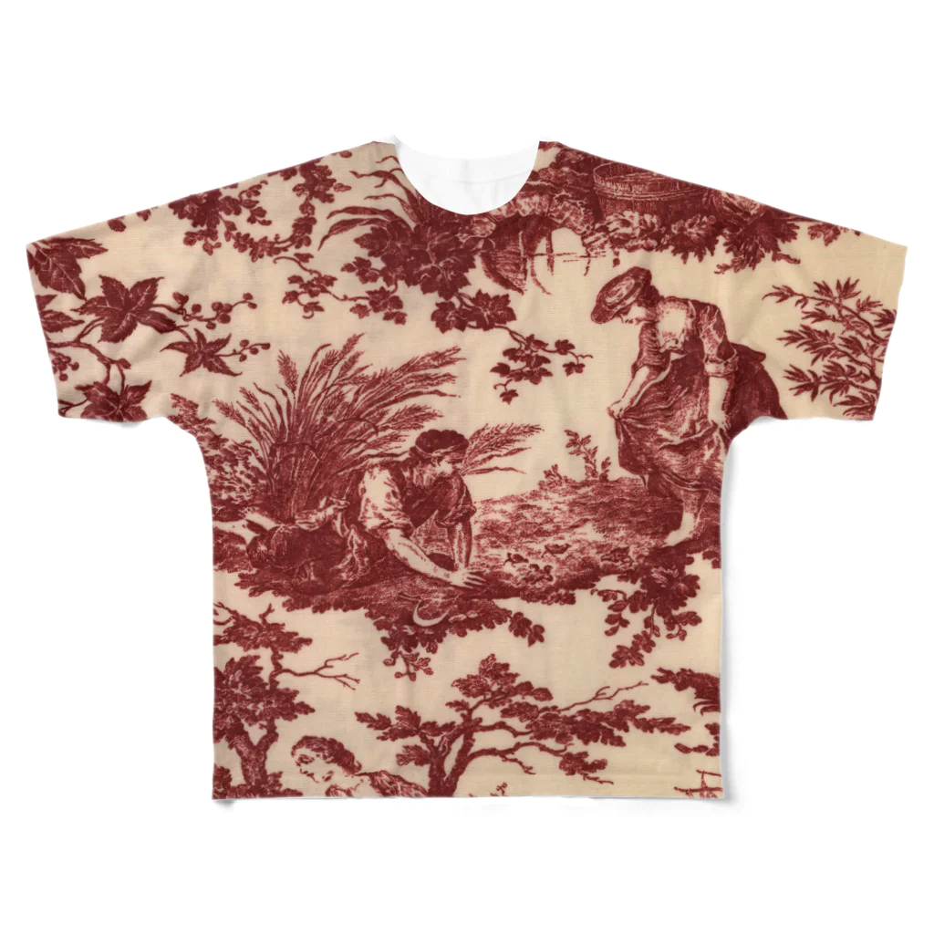 J. Jeffery Print Galleryのトワルドジュイ Toile de Jouy フルグラフィックTシャツ