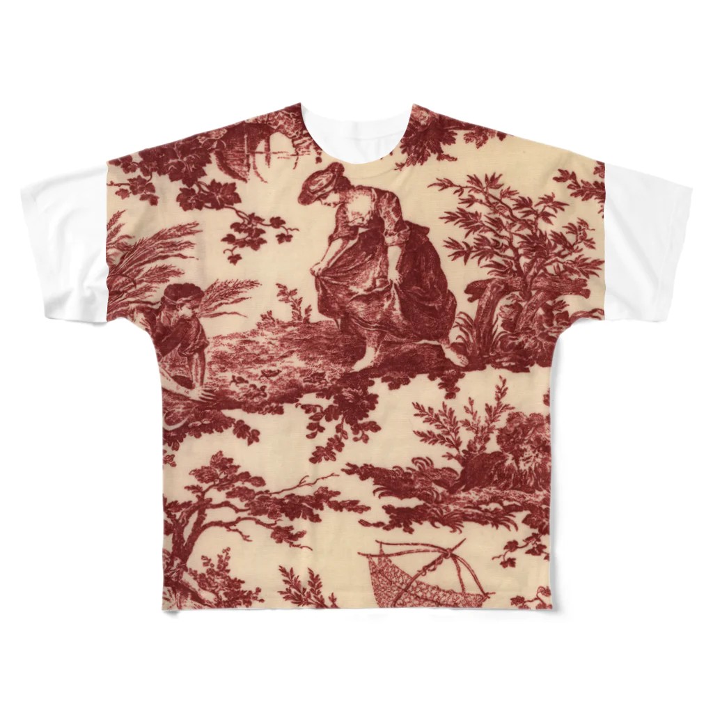 J. Jeffery Print Galleryのトワルドジュイ Toile de Jouy フルグラフィックTシャツ