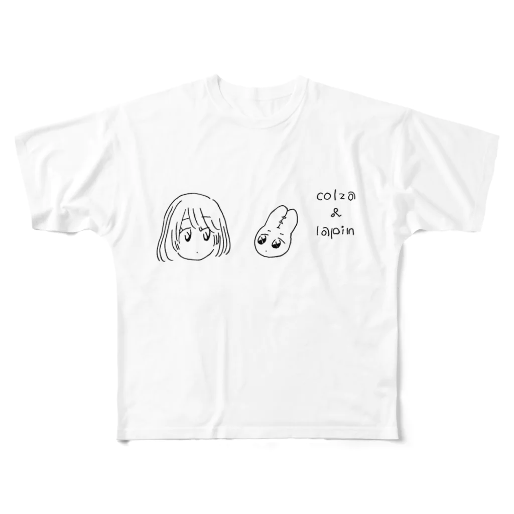 colzaのcolza&lapin フルグラフィックTシャツ