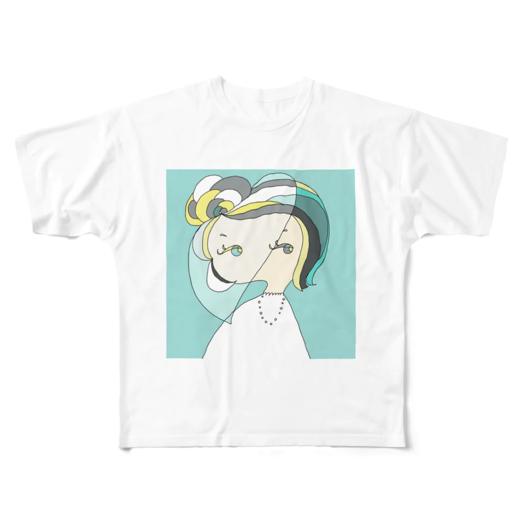 bell_kohinaのDecember Girl-Turquoise フルグラフィックTシャツ