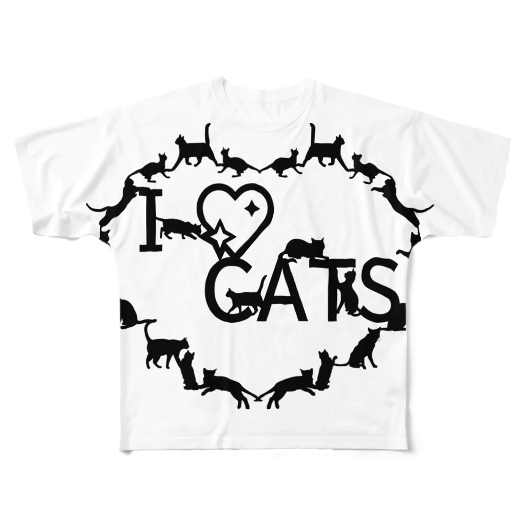 乃舞のI ♡ CATS フルグラフィックTシャツ