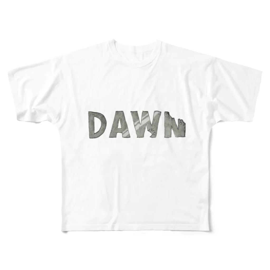 AratasapiensのDawn フルグラフィックTシャツ