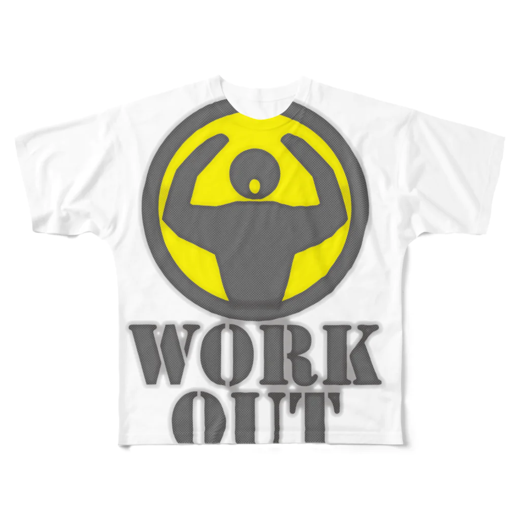 AURA_HYSTERICAのWorkout フルグラフィックTシャツ