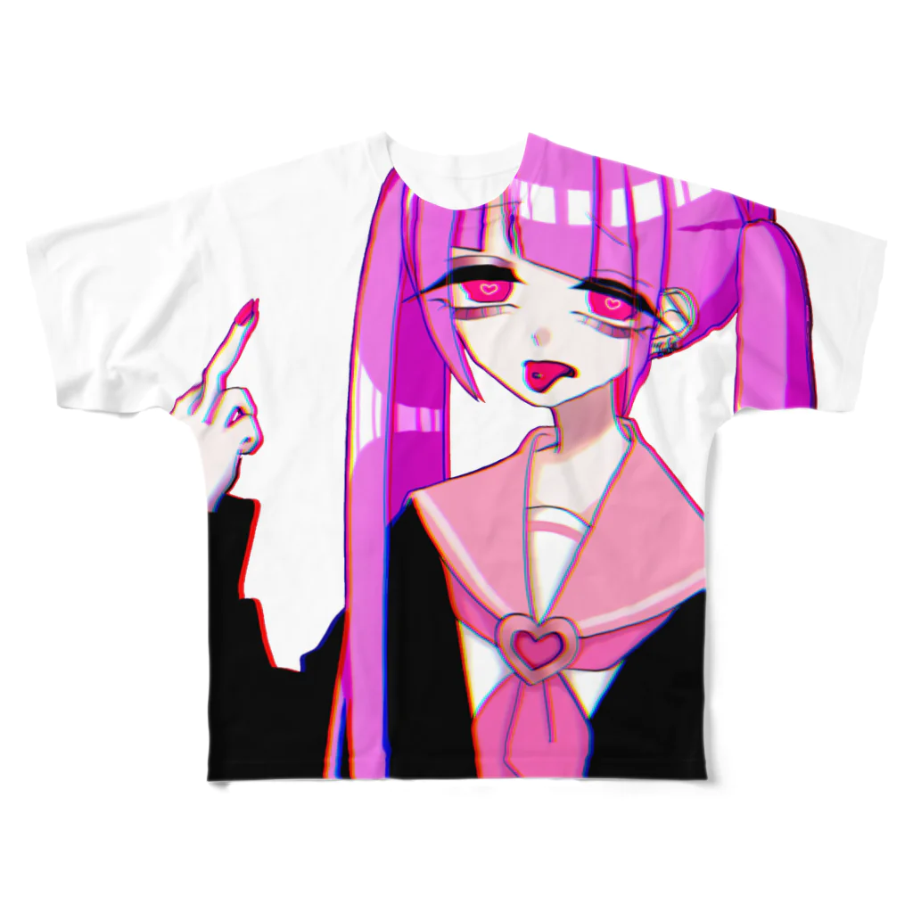 うめ子の🖕💢 フルグラフィックTシャツ