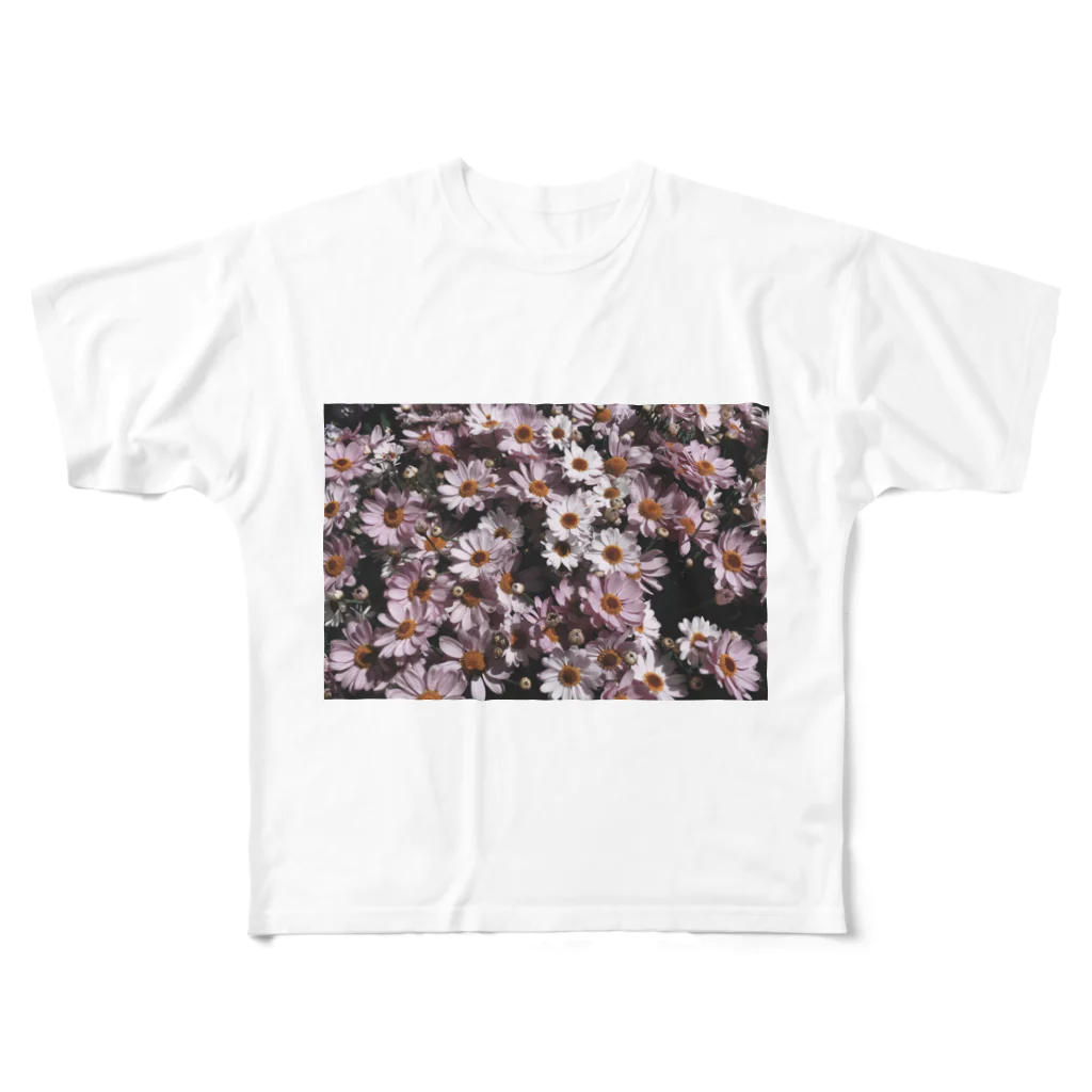 y_toniのflower フルグラフィックTシャツ