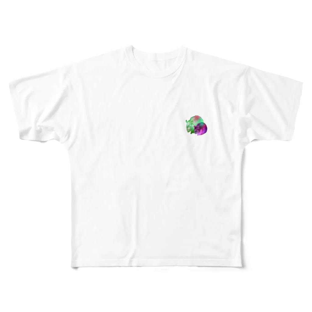 chang-pongのハムチャコ フルグラフィックTシャツ