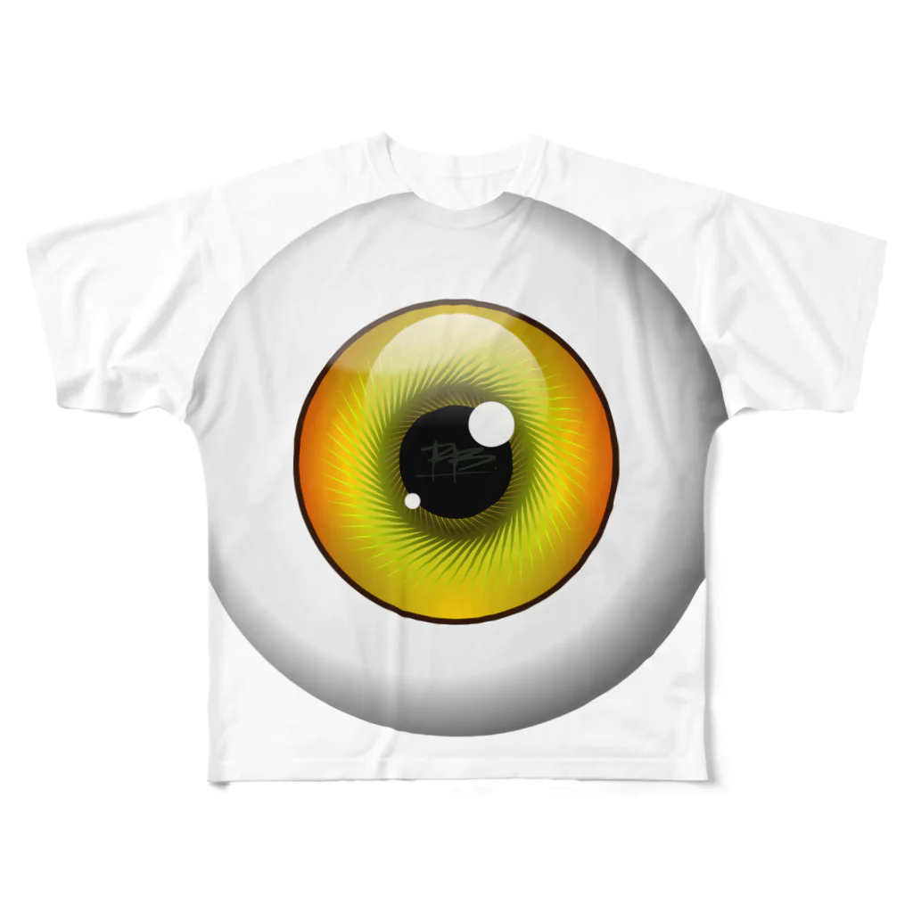 PB.DesignsのPB-EYEBALL　イエロー All-Over Print T-Shirt