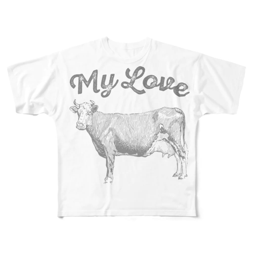 HW designのMY LOVE BEEF フルグラフィックTシャツ