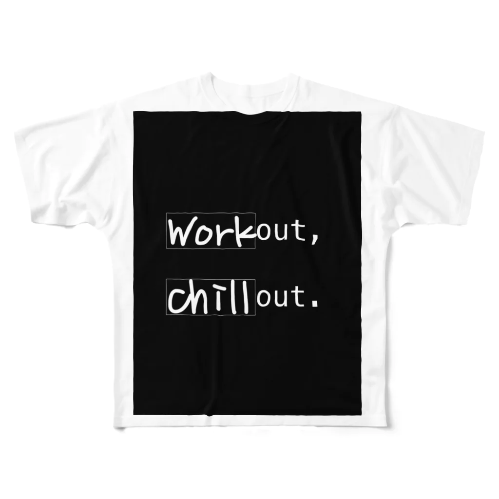 workout,chillout.のwo,co. Tee フルグラフィックTシャツ