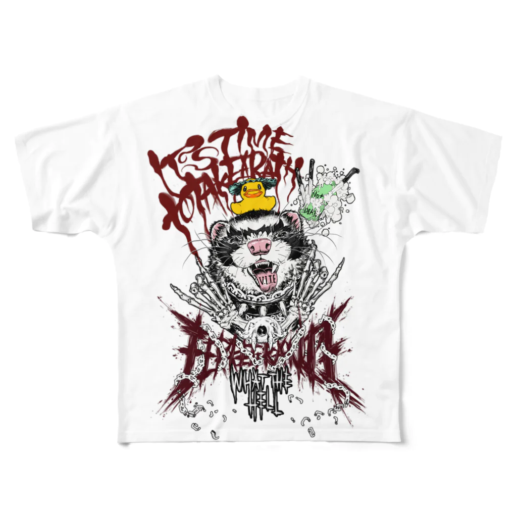 いちごだわし🐹のHeavy metal ferret フルグラフィックTシャツ