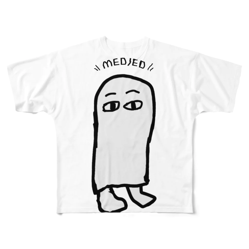 屋根裏ひみつ結社のMEDJED-メジェドさん(WAROLIER-ワロリエ)  All-Over Print T-Shirt