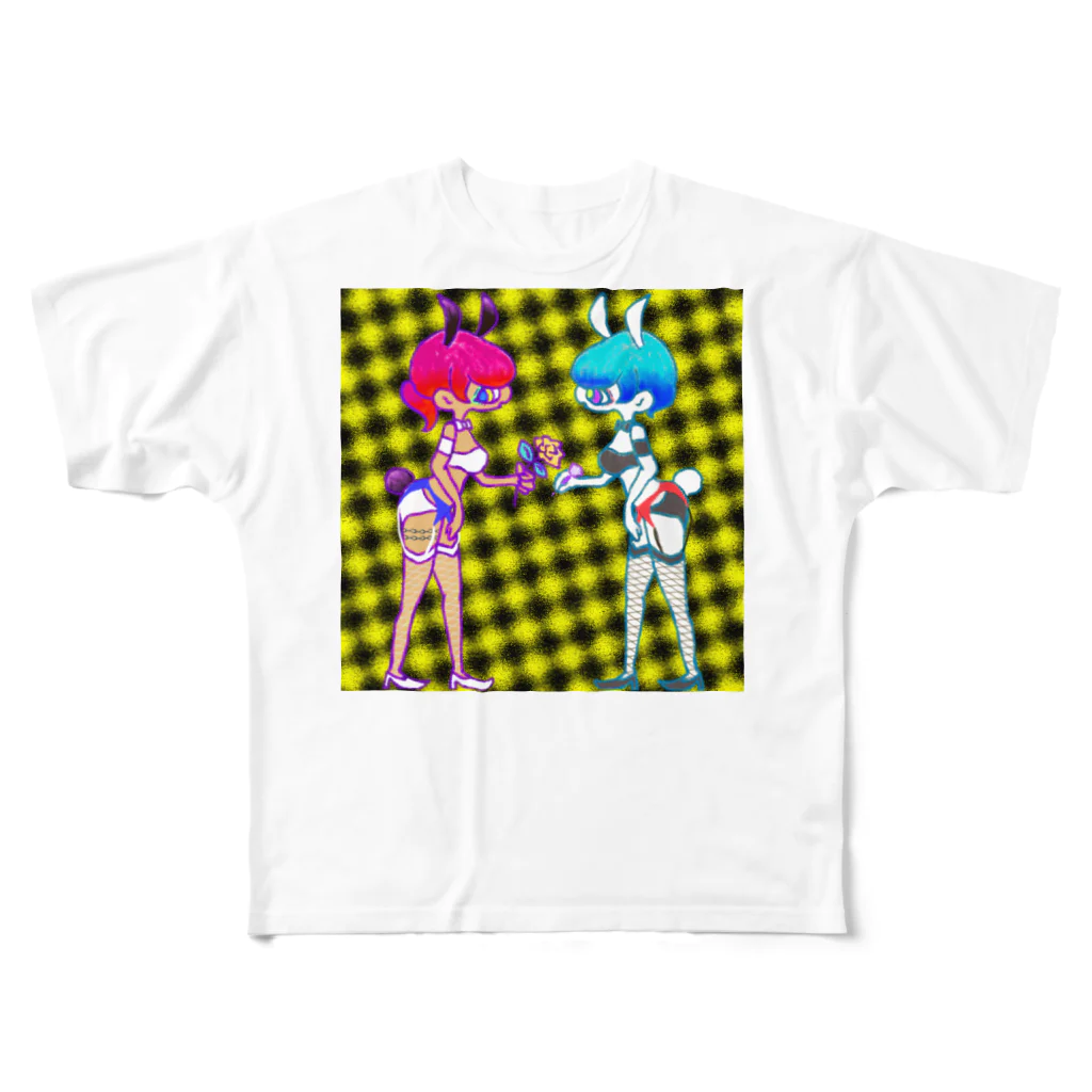 鯵'sかんぱにーのガーターベルトバニーちゃん2 All-Over Print T-Shirt