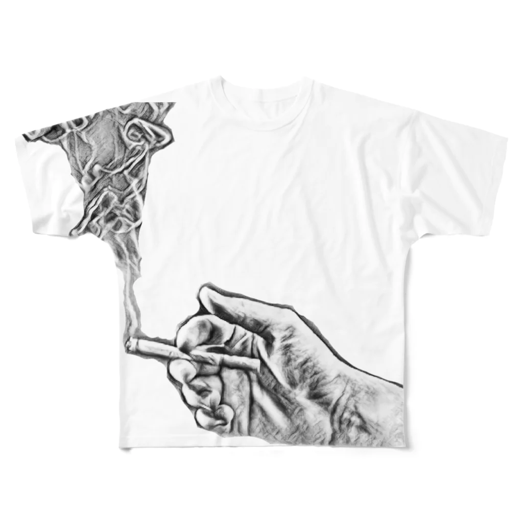 イラストのタバコ All-Over Print T-Shirt