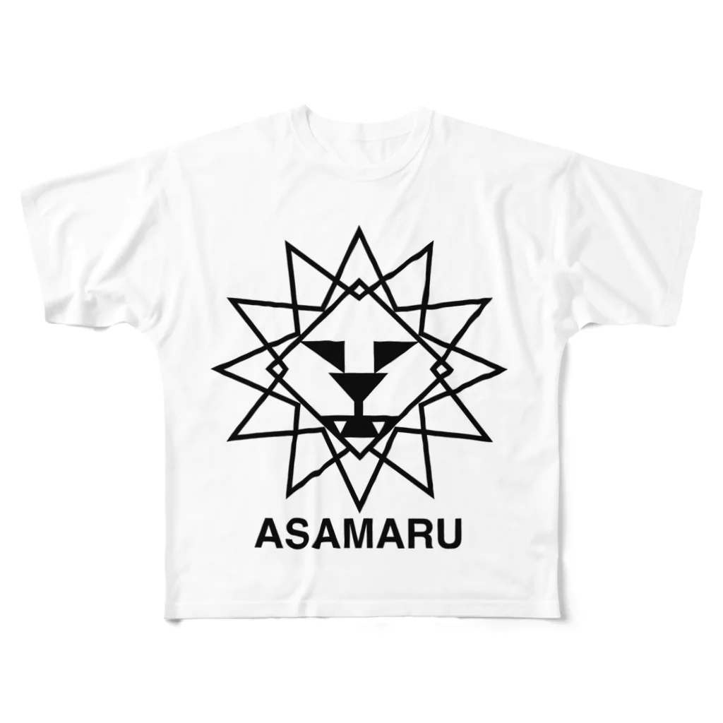 ASAMARU園のライオン　ロゴ フルグラフィックTシャツ