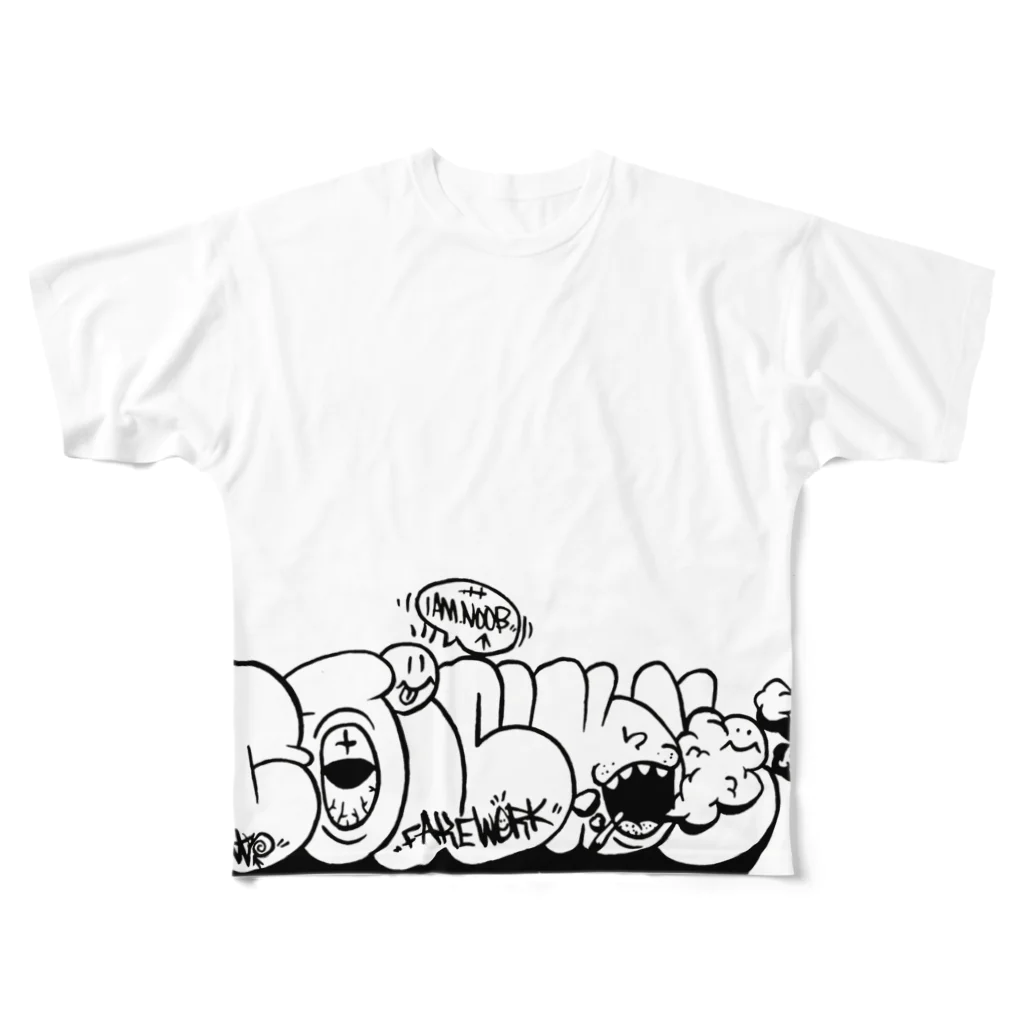 NOOBのGraffiti stinky  フルグラフィックTシャツ