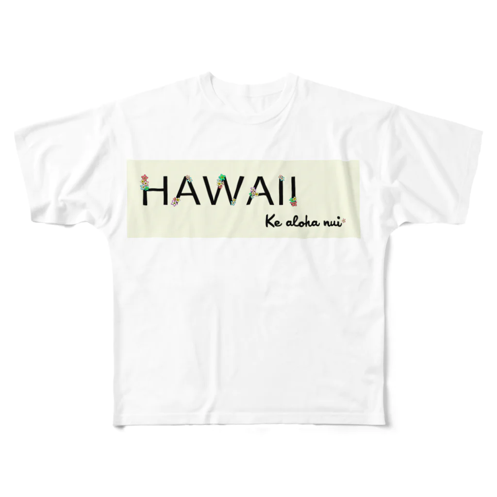 Ke aloha nuiのHAWAII　プルメリア All-Over Print T-Shirt