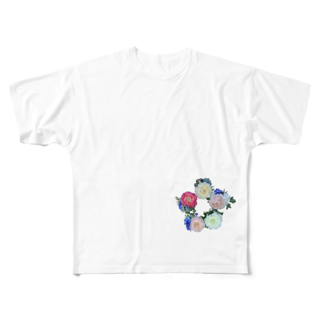 おはるさんのフラワーサークル All-Over Print T-Shirt